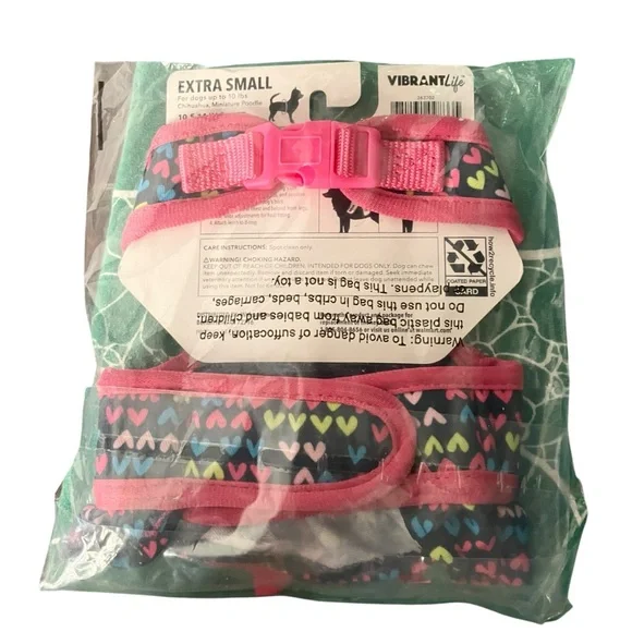 Vibrant life Dog Harness XS Ruffle Hearts Dog NWT - Picture 8 of 9